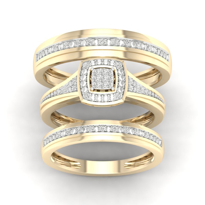 10K 0.10Ct Diam Trio Set