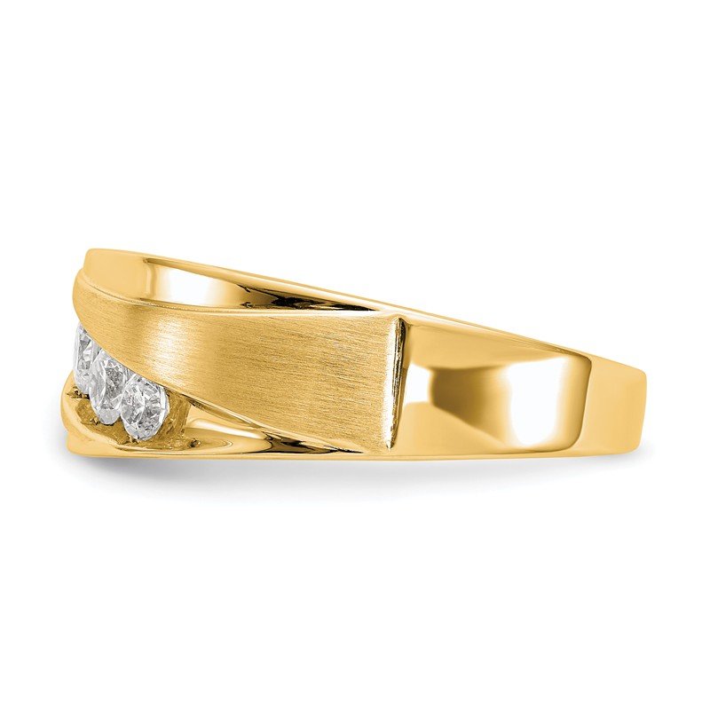 14K White Gold Men's 1/2 carat Lab Grown Diamond VS/SI  D E F  Brushed and Polished Band