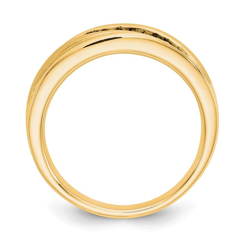 14K White Gold Men's 1/2 carat Lab Grown Diamond VS/SI  D E F  Brushed and Polished Band