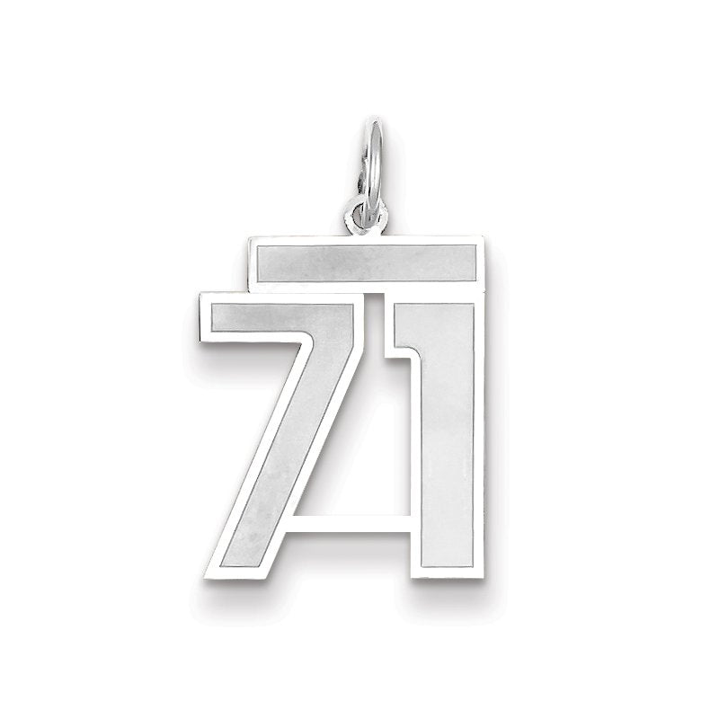 14kw Medium Satin Number 71 Charm