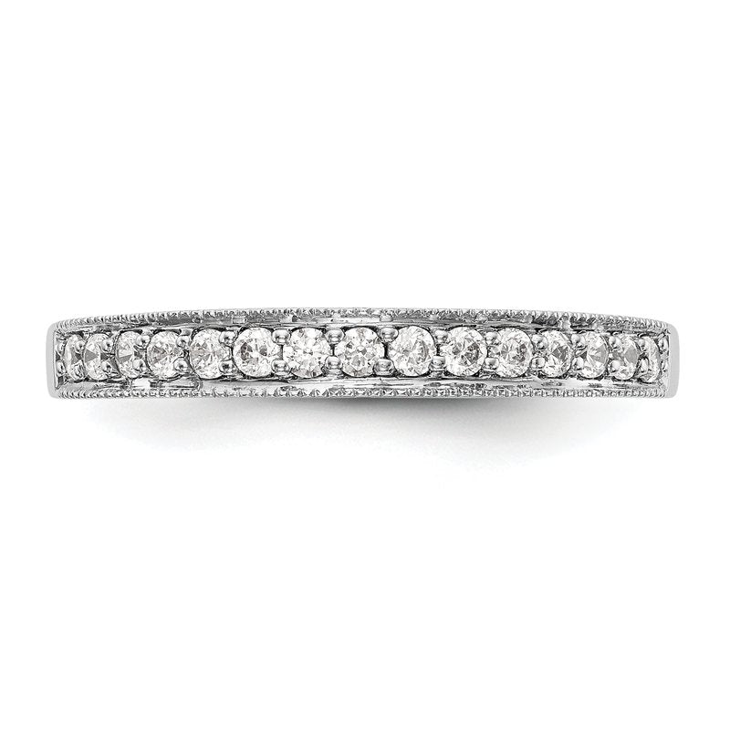 14K White Gold 1/4 carat Lab Grown Diamond VS+ F+ Complete Wedding Band