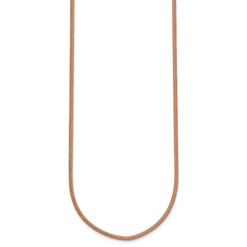 14k Yellow Clasp 2mm 16 inch Natural Leather Cord Necklace