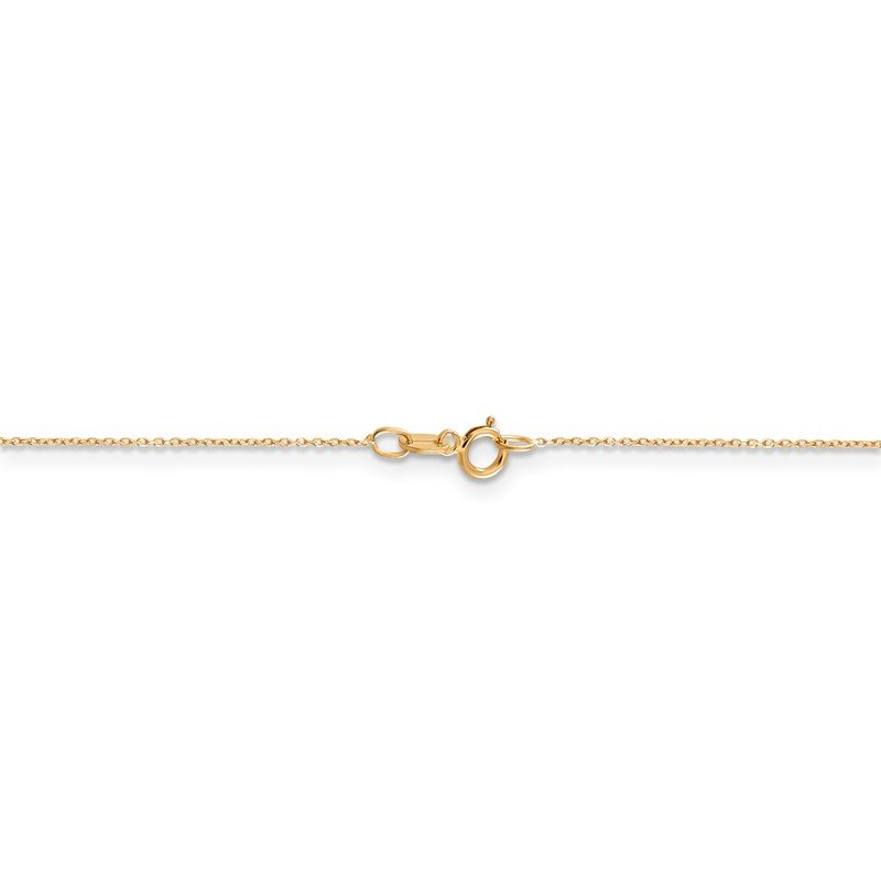 14K 14 inch .6mm Diamond-cut Round Open Link Cable with Spring Ring Clasp Chain