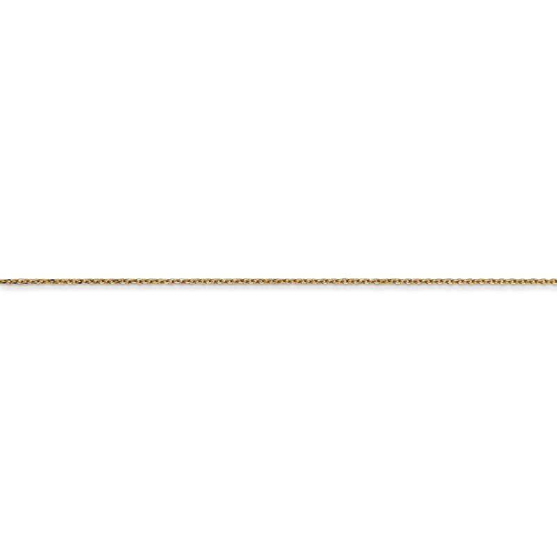 14K 14 inch .6mm Diamond-cut Round Open Link Cable with Spring Ring Clasp Chain