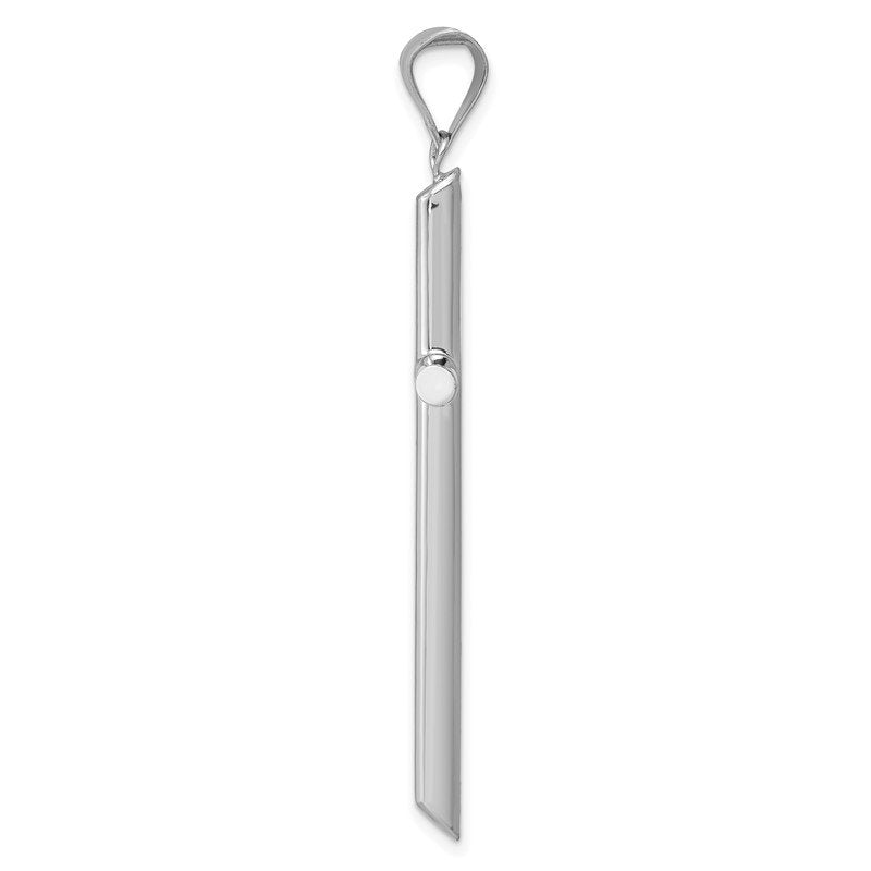 14k White Gold Large Polished Hollow Cross Pendant