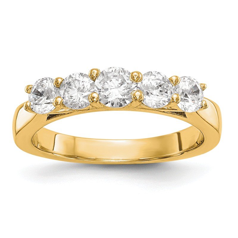 14K White Gold 3/4 carat Lab Grown Diamond VS/SI  D E F  5 Stone Ring