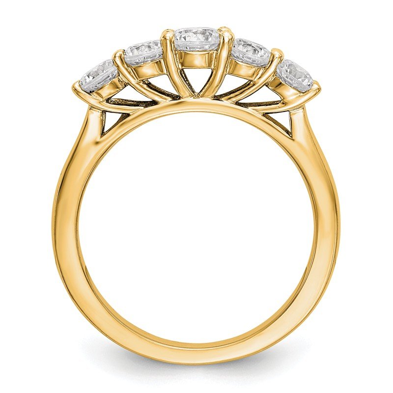 14K White Gold 3/4 carat Lab Grown Diamond VS/SI  D E F  5 Stone Ring