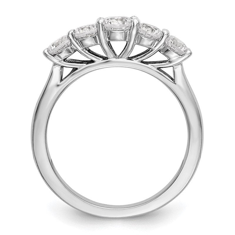 14K White Gold 3/4 carat Lab Grown Diamond VS/SI  D E F  5 Stone Ring