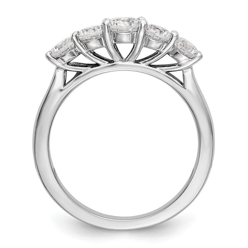 14K White Gold 3/4 carat Lab Grown Diamond VS/SI  D E F  5 Stone Ring