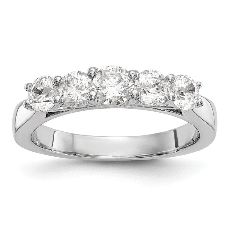 14K White Gold 3/4 carat Lab Grown Diamond VS/SI  D E F  5 Stone Ring