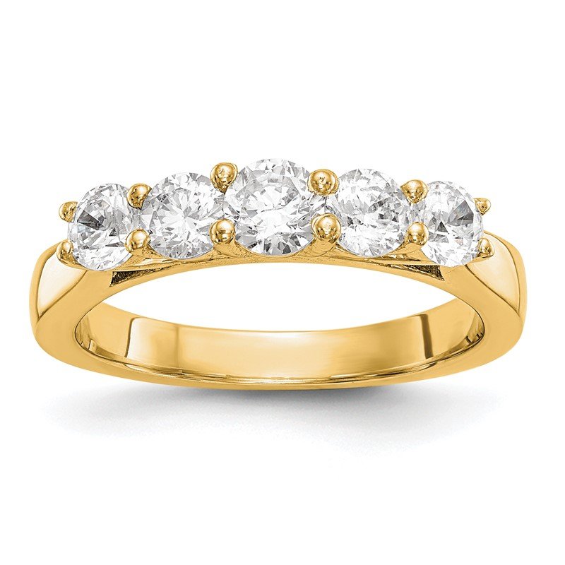 14K White Gold 3/4 carat Lab Grown Diamond VS/SI  D E F  5 Stone Ring