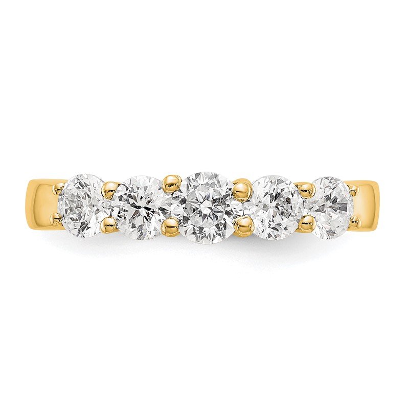 14K White Gold 3/4 carat Lab Grown Diamond VS/SI  D E F  5 Stone Ring