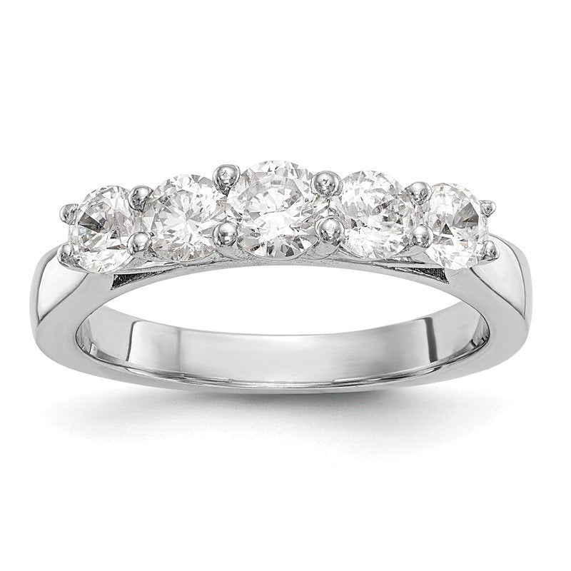 14K White Gold 3/4 carat Lab Grown Diamond VS/SI  D E F  5 Stone Ring