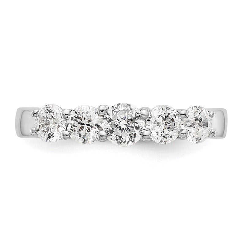 14K White Gold 3/4 carat Lab Grown Diamond VS/SI  D E F  5 Stone Ring