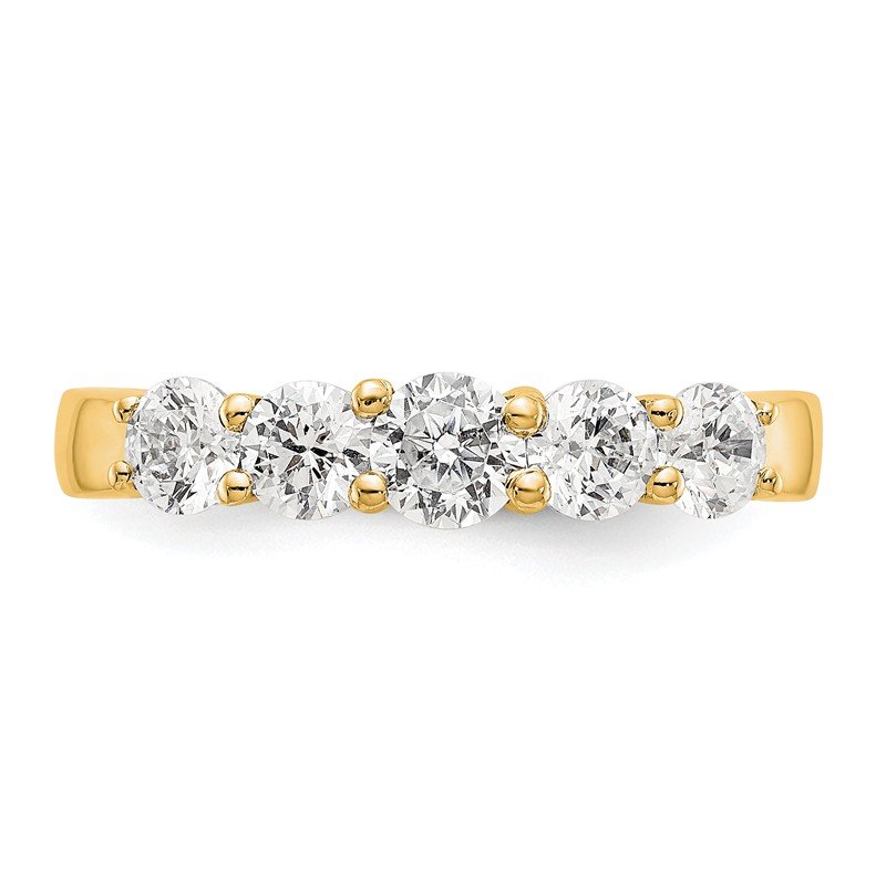 14K White Gold 3/4 carat Lab Grown Diamond VS/SI  D E F  5 Stone Ring