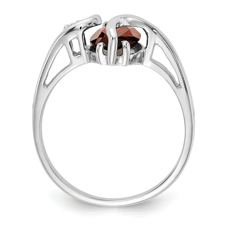 14k White Gold 12x6mm Marquise Garnet A Diamond ring