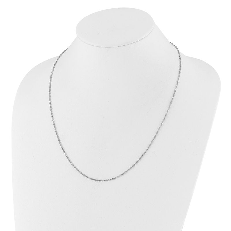 Sterling Silver RH-plated Adjustable 1.6mm Singapore Chain