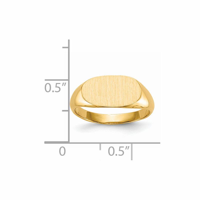 14k 13.0x7.0mm Closed Back Signet Ring