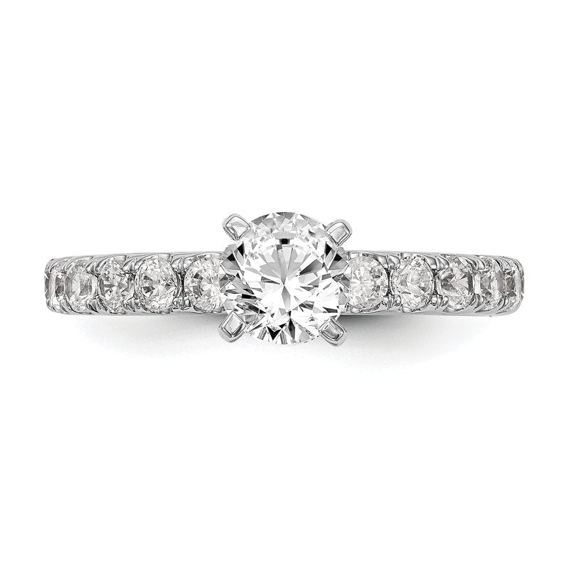14K White Gold 1/2 carat Lab Grown Diamond VS+ F+ Semi-Mount Peg Set Engagement Ring