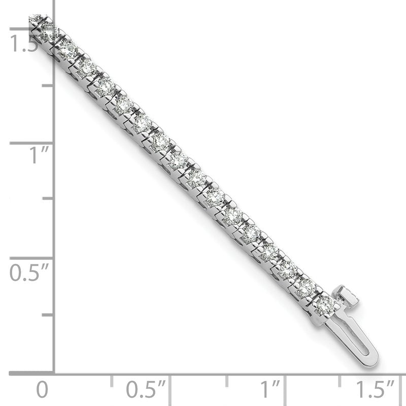 14k White Gold Complete 2.17 carat Round AA Diamond 4-prong 7 inch Tennis Bracelet