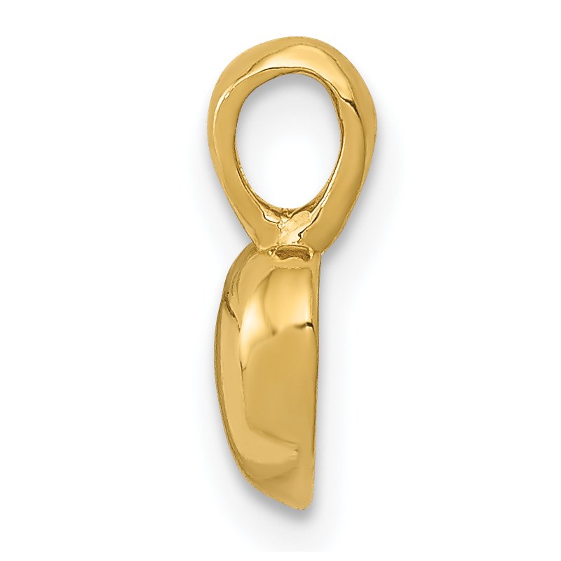 14K Polished Domed Concave Back Heart Charm