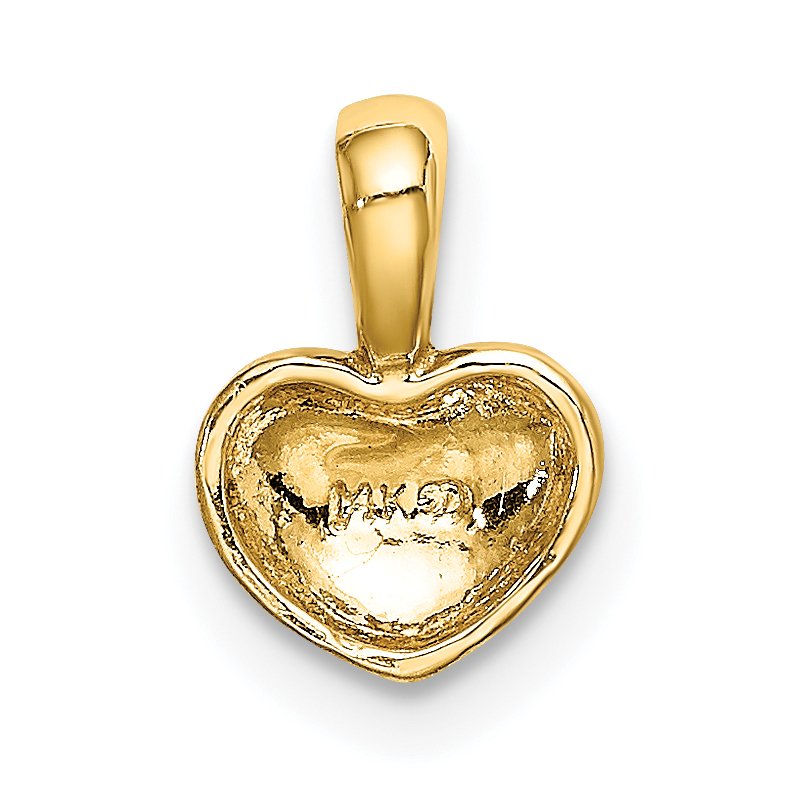 14K Polished Domed Concave Back Heart Charm