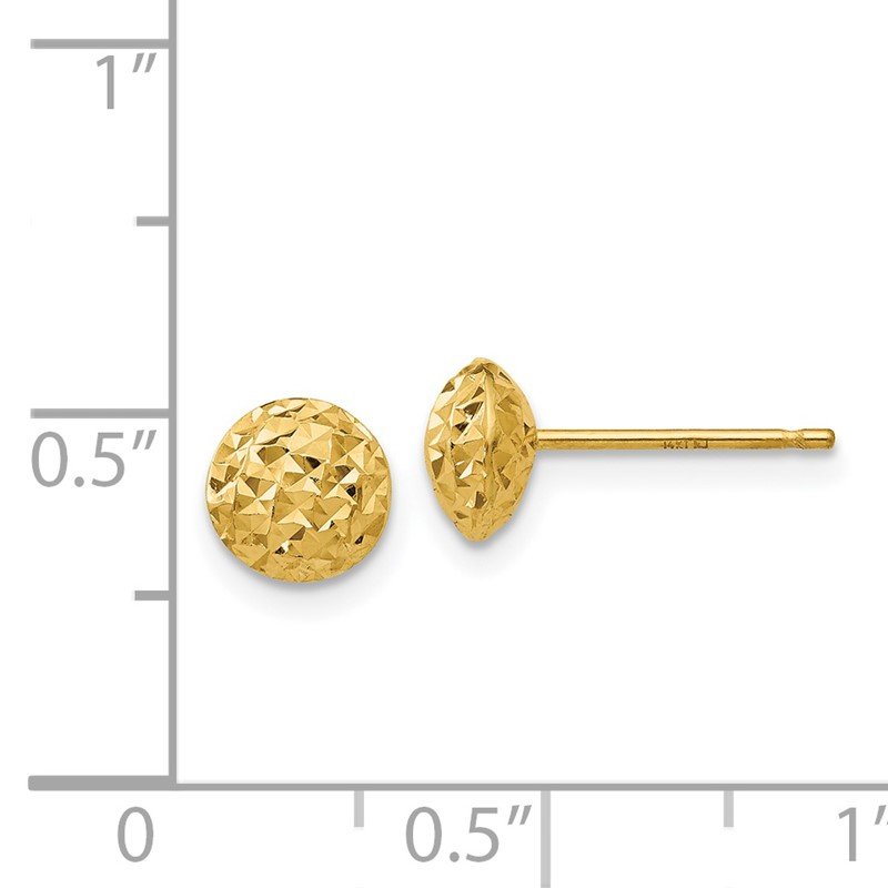 14K 6mm Puff Circle Post Earrings