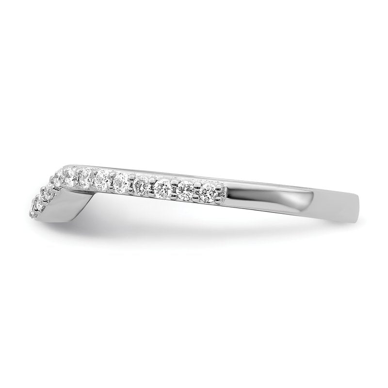 14K White Gold 1/4 carat Lab Grown Diamond VS/SI  D E F  Wedding Band