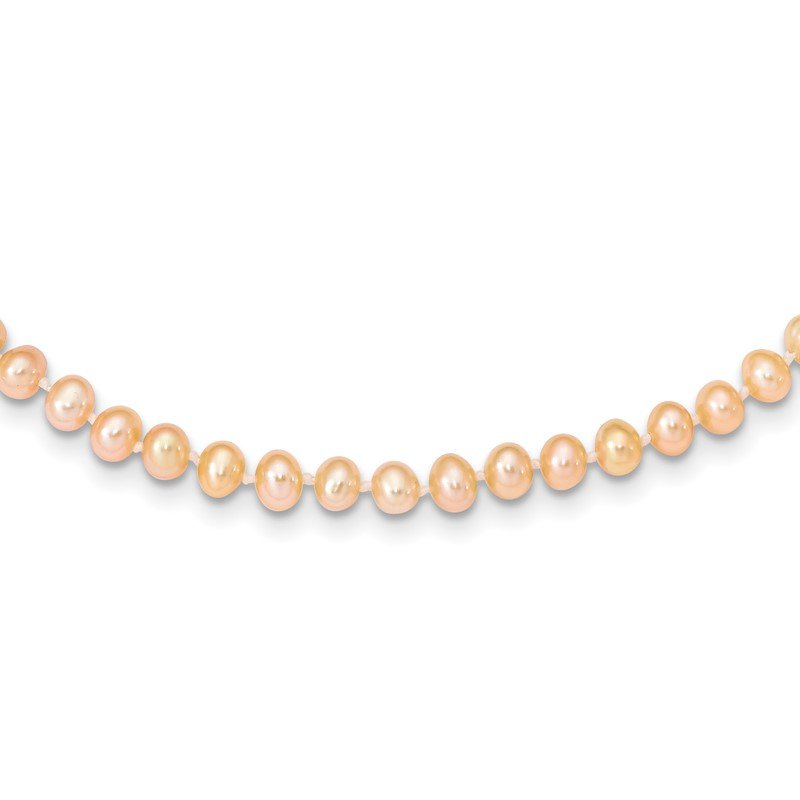 14k 4-5mm Pink Near-Round Freshwater Cultured Pearl 16 inch Necklace