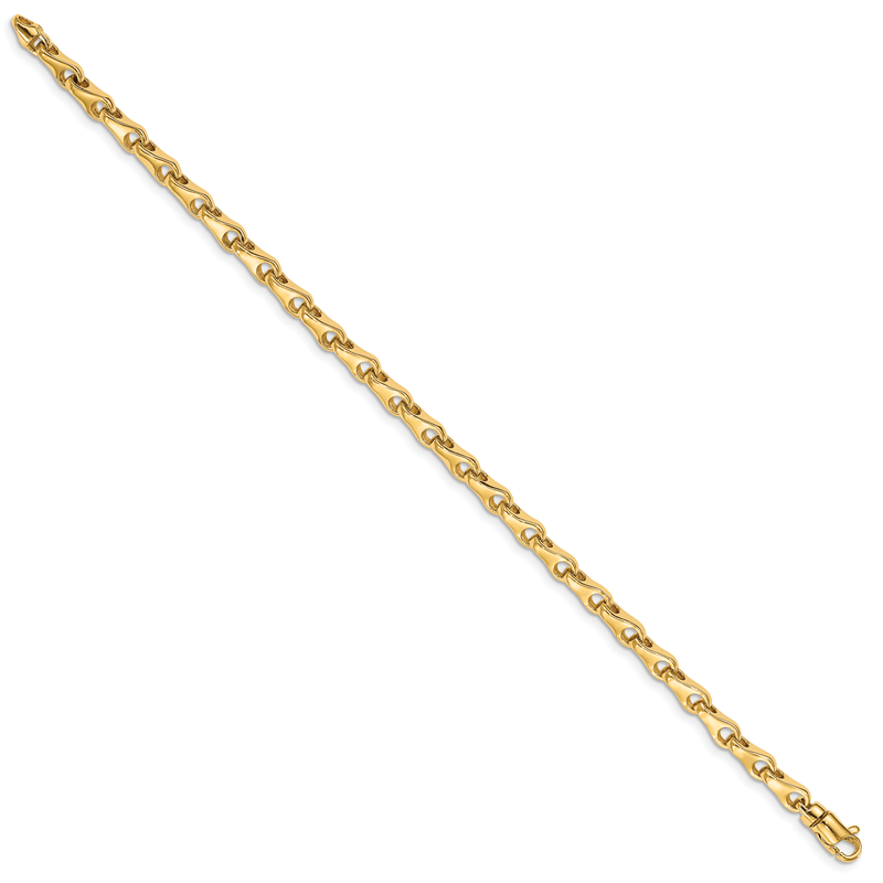 14K 18 inch 3.9mm Hand Polished Fancy Link with Lobster Clasp Chain