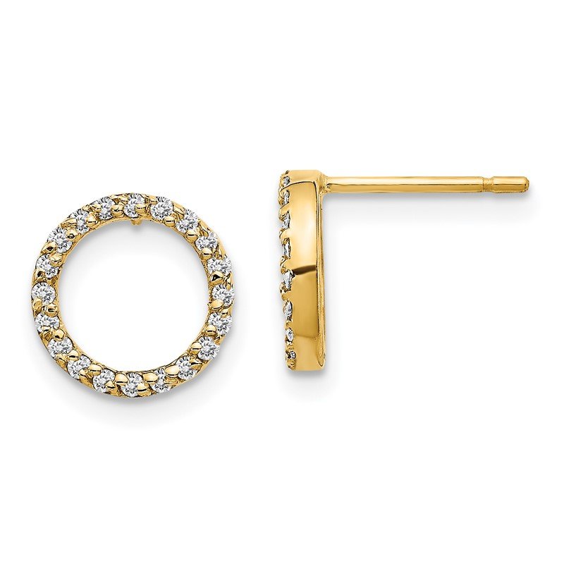 14k 1/6 carat Diamond Open Circle Post Earrings
