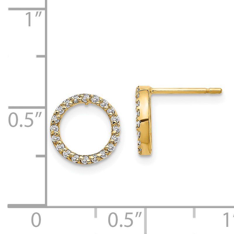 14k 1/6 carat Diamond Open Circle Post Earrings