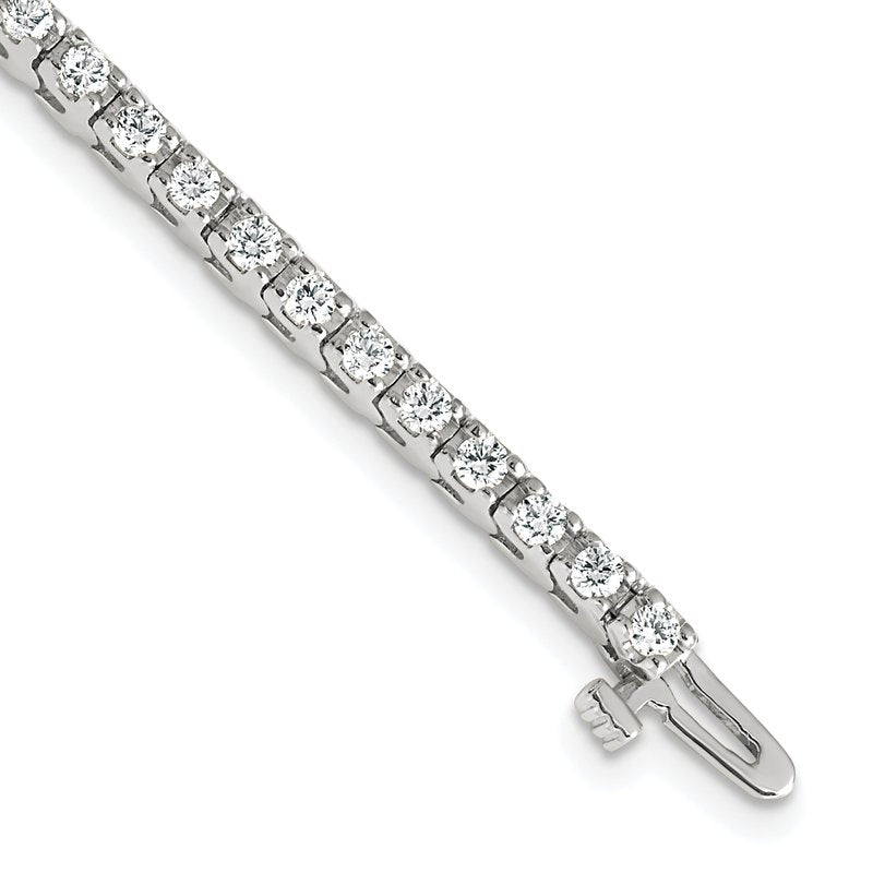 14k White Gold Complete 2.18 carat Round VS Diamond 4-prong 7 inch Tennis Bracelet