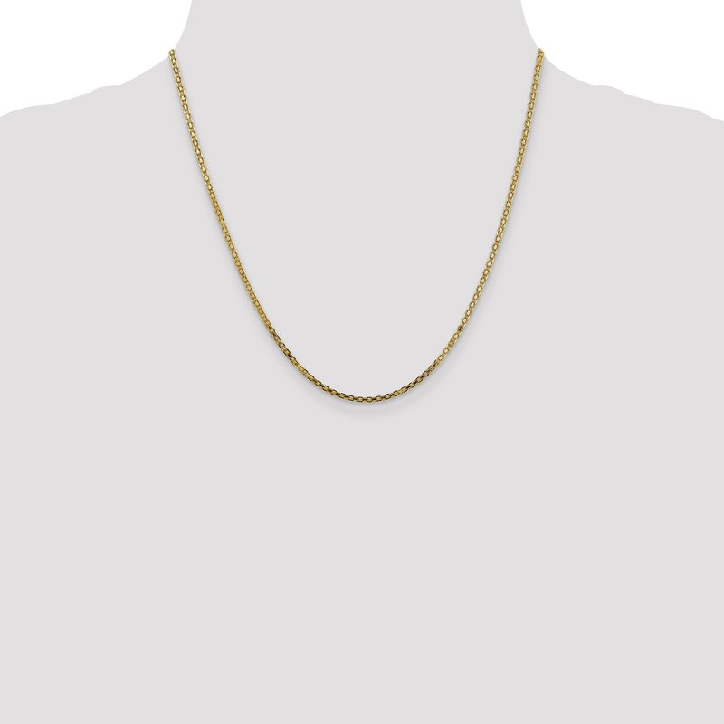 14K 10 inch 1.8mm Lightweight Flat Bismark with Lobster Clasp Anklet
