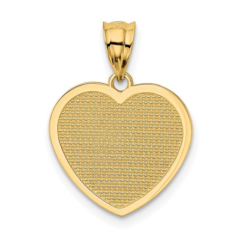 14k Polished TE AMO Heart Pendant