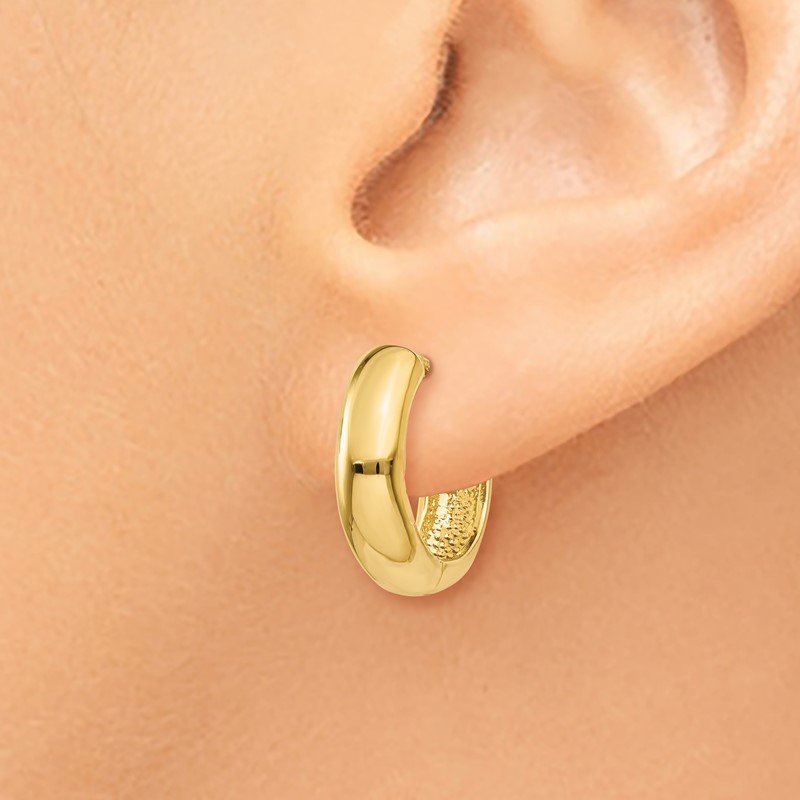 14k Round Hinged Hoop Earrings