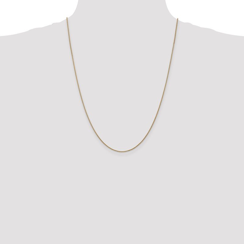 14K 10 inch 1.05mm Diamond-cut Spiga with Lobster Clasp Anklet