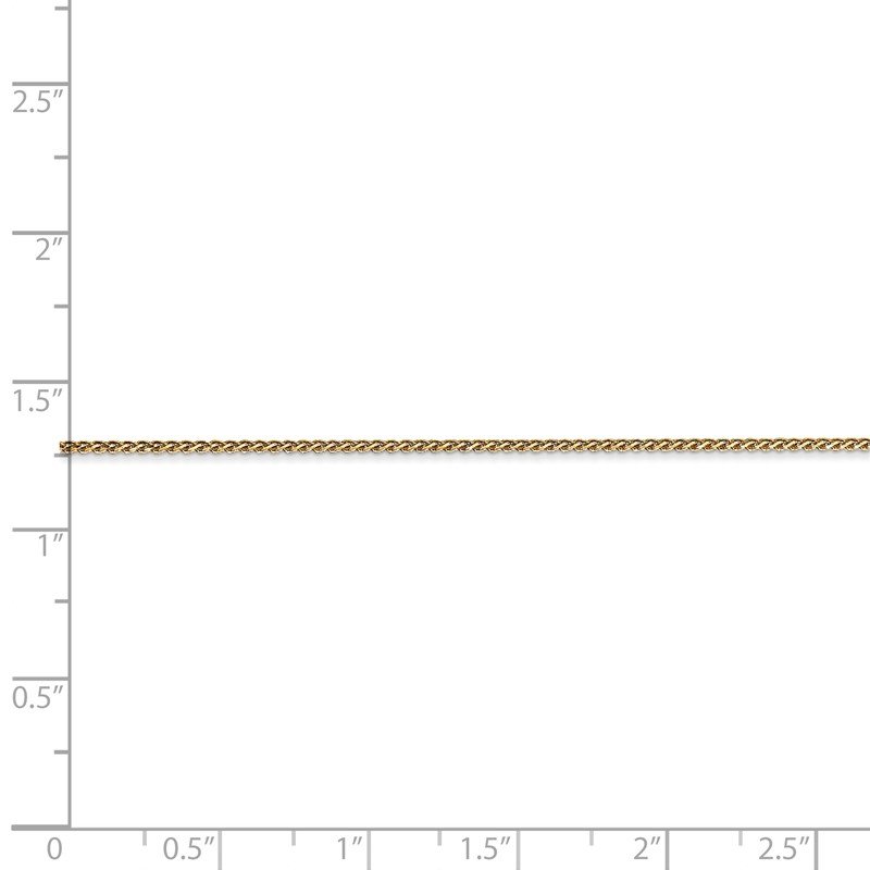 14K 10 inch 1.05mm Diamond-cut Spiga with Lobster Clasp Anklet