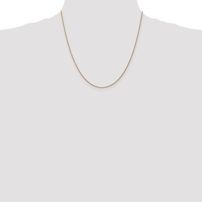 14K 10 inch 1.05mm Diamond-cut Spiga with Lobster Clasp Anklet