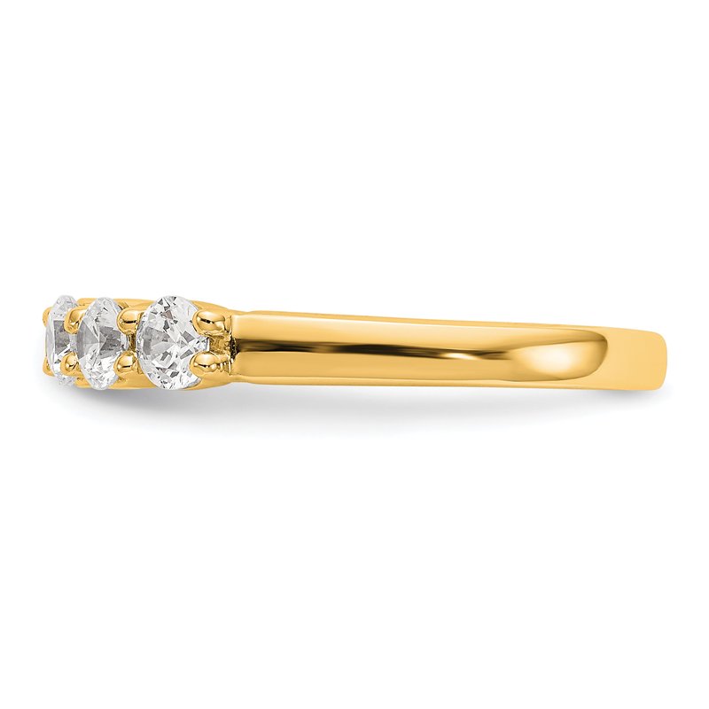 14K White Gold 1/3 carat Lab Grown Diamond VS+ F+ Complete Round Five Stone Ring