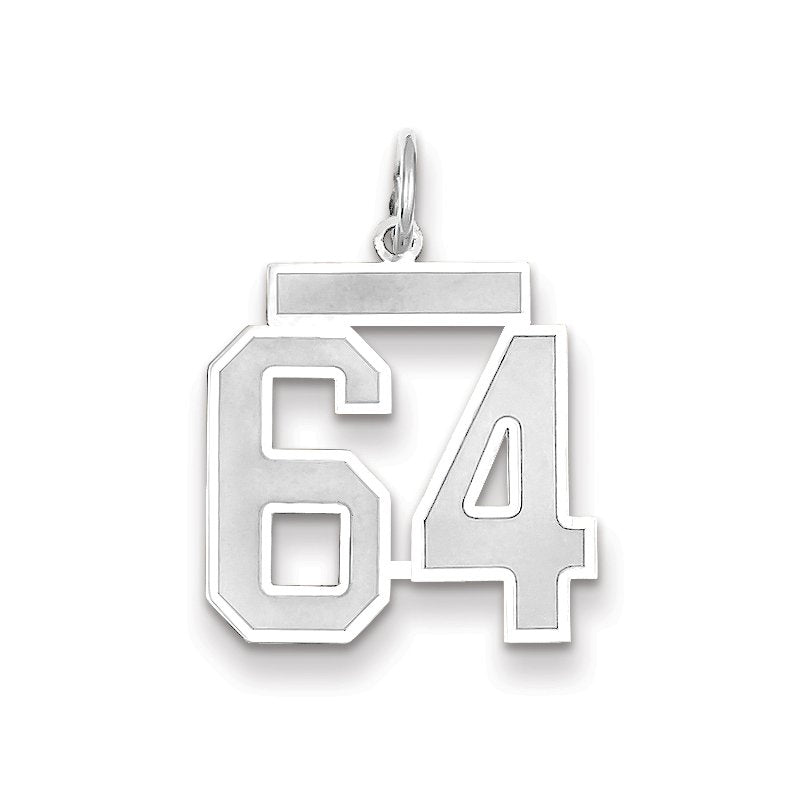 14kw Medium Satin Number 64 Charm