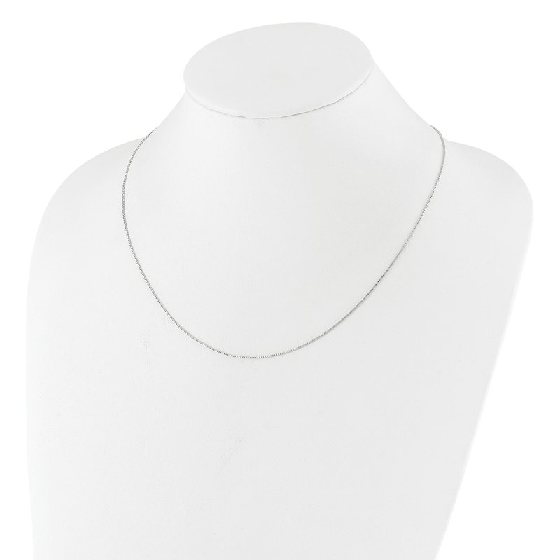 Sterling Silver RH-plated Adjustable .85mm Box Chain