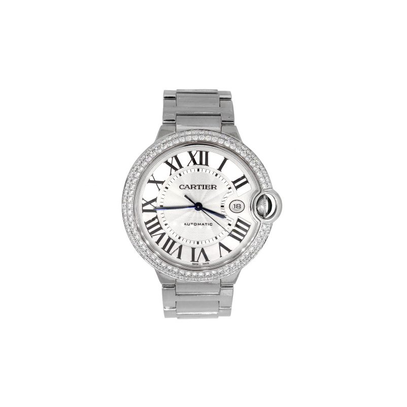 Custom Diamond Cartier 42mm Cartier Ballon Bleu
