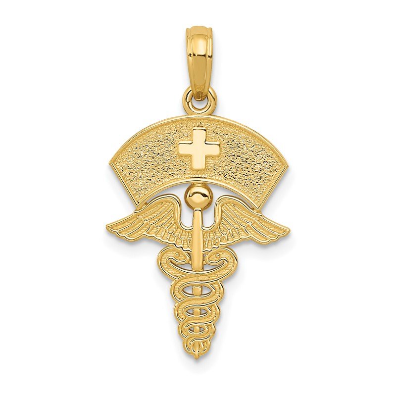 14k Caduceus with Nurses Cap Pendant