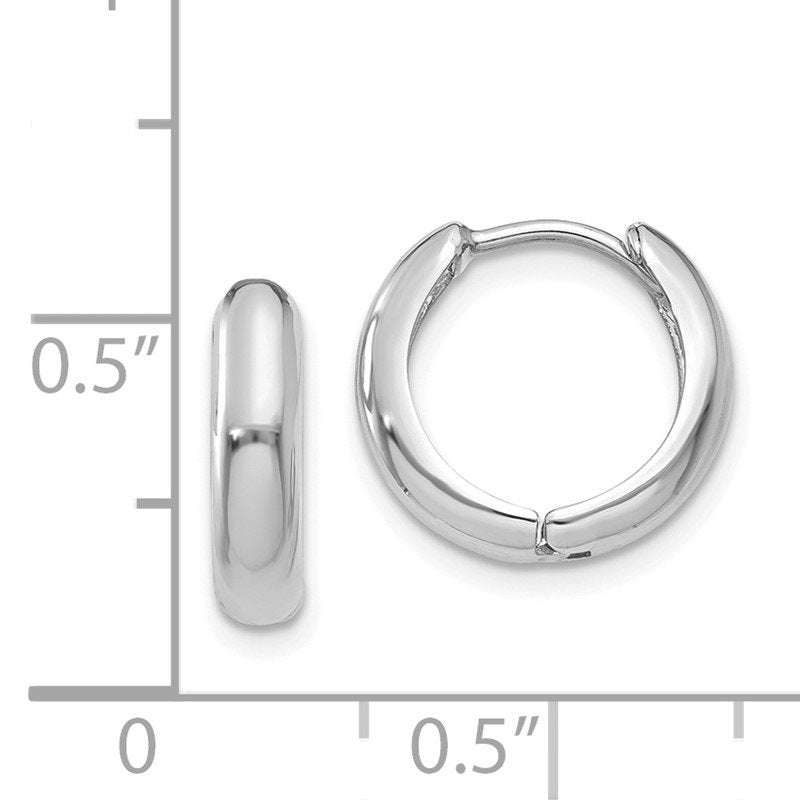 14k White Gold Hinged Hoop Earrings