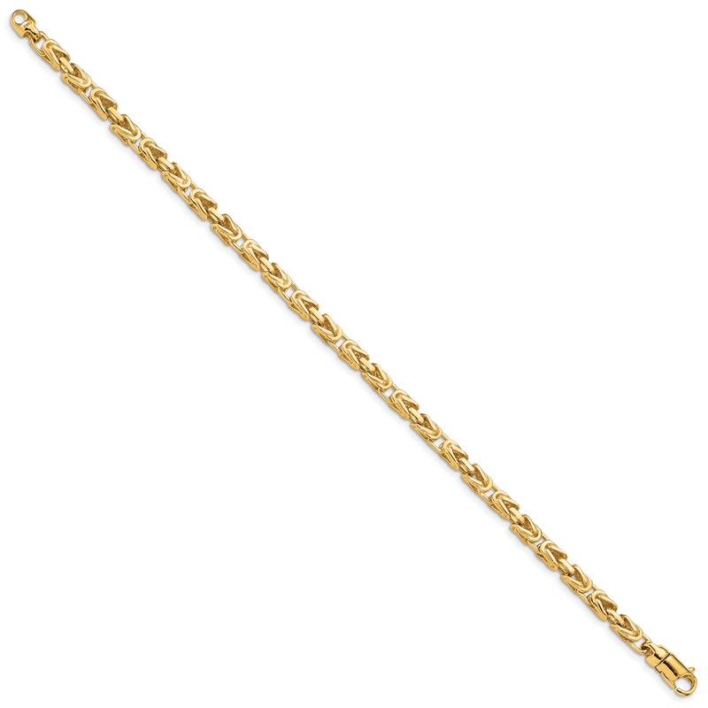 14K 18 inch 4.1mm Hand Polished Byzantine Link with Lobster Clasp Chain