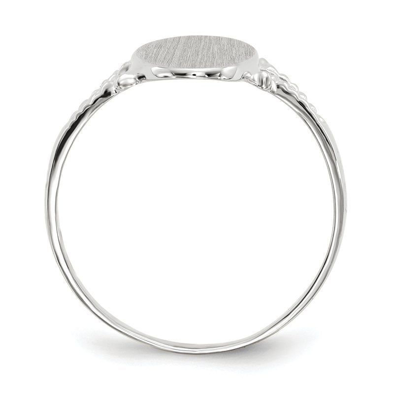 14k White Gold 8.5x13.5mm Closed Back Signet Ring