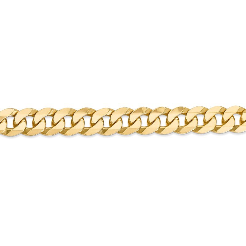 14K 26 inch 9.5mm Flat Beveled Curb with Lobster Clasp Chain