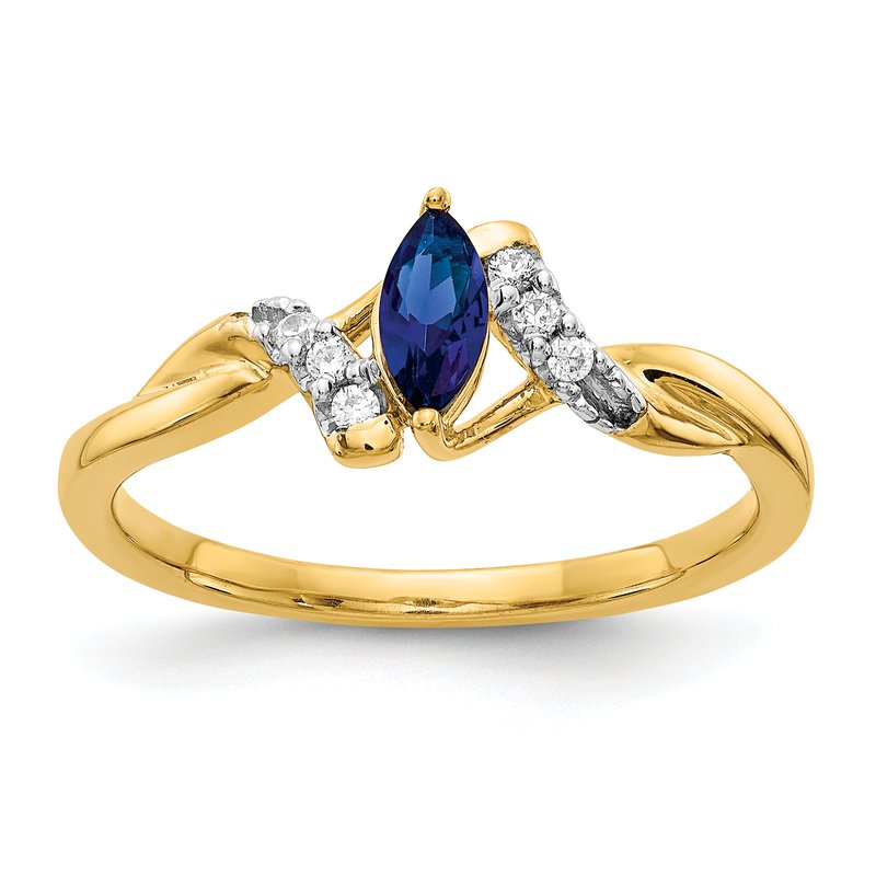 14k Diamond and Marquise Ruby Ring