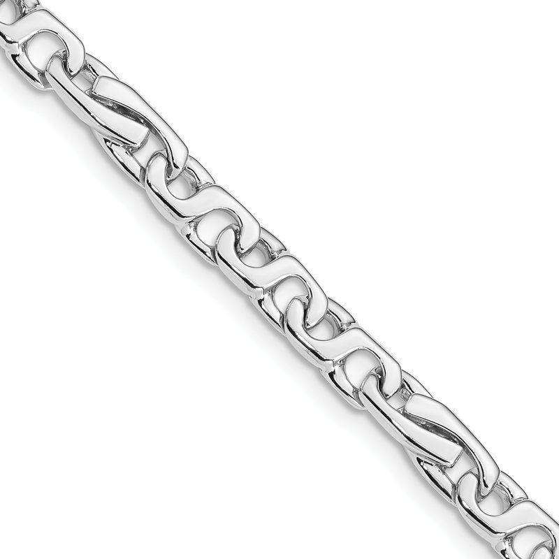 14K White Gold 18 inch 5.8mm Hand Polished Fancy Link with Fancy Lobster Clasp Chain